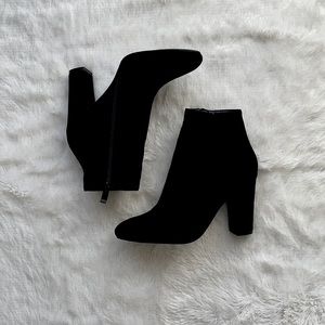 Black Heeled Suede Boots from Shein